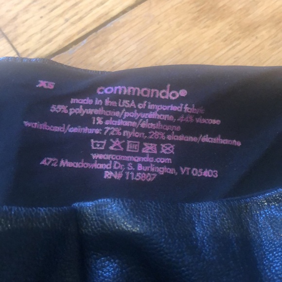 Commando Faux Leather Leggings. Black color. Size XS - Picture 2 of 5